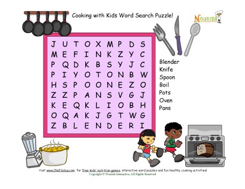 Kitchen Word Search Fun Puzzle