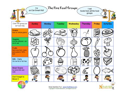Five Main Food Groups Chart