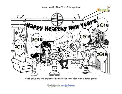 Holiday 1 New Years Dance Party with Chef Solus Coloring Sheet