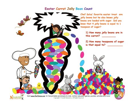 Holiday 5 - Easter Carrot Jelly Bean Counting Math Printable