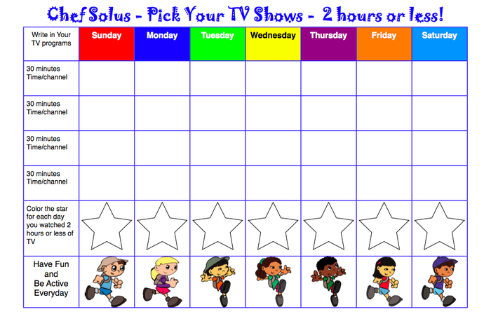 Food Tracking Chart For Kids