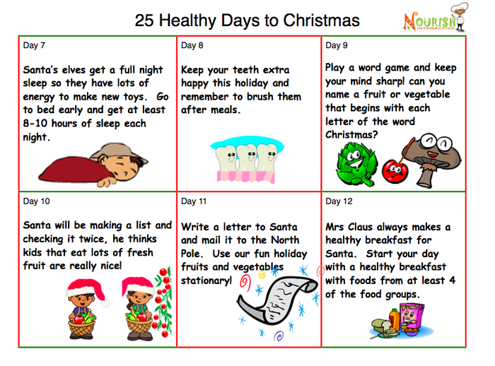 Tip A Day' Christmas Countdown for Kids- Eating Healthy Food &amp; Being ...