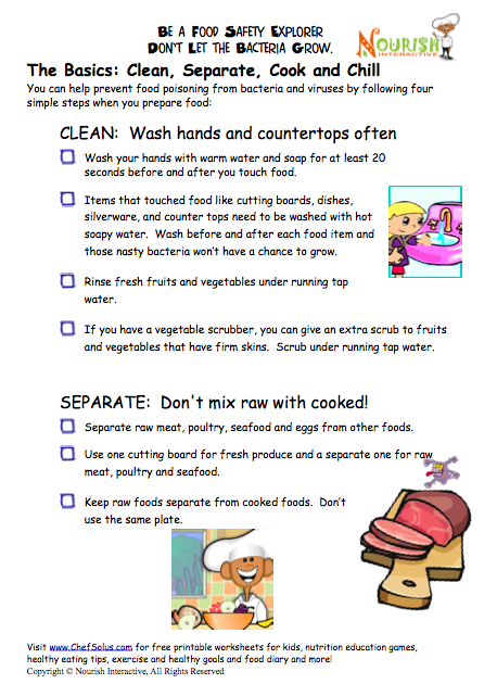 kids food safety tips 2 page pdf 