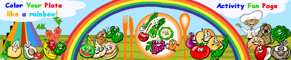 healthy foods from the color of the rainbow banner