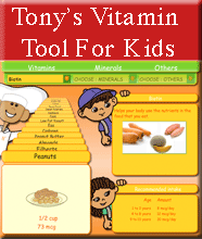 vitamins and minerals nutrient tool for  children