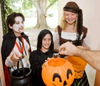 Active kids during Halloween promote walking